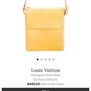 Louis Vuitton Mott Monogram Vernis Patent PeachYellow Coated Canvas Shoulder Bag